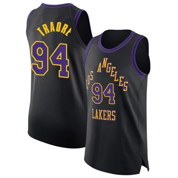 Armel Traore ＃94 Los Angeles Lakers Authentic 2025/26 Men's Black City Edition Jersey