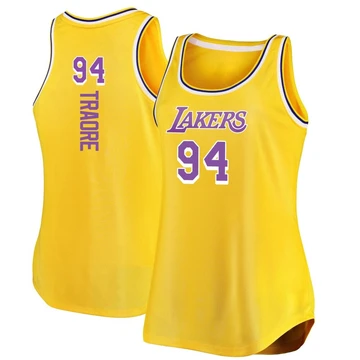 Armel Traore ＃94 Los Angeles Lakers Gold Women's Fast Break Movement Tank Jersey - Icon Edition