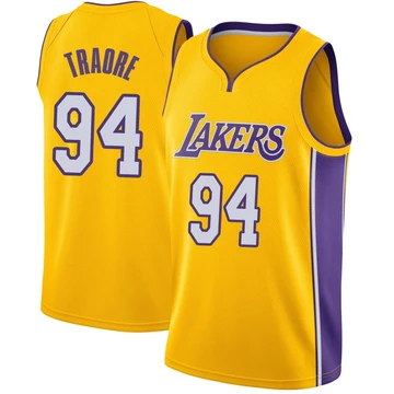 Armel Traore ＃94 Los Angeles Lakers Swingman Yellow Youth Jersey - Icon Edition
