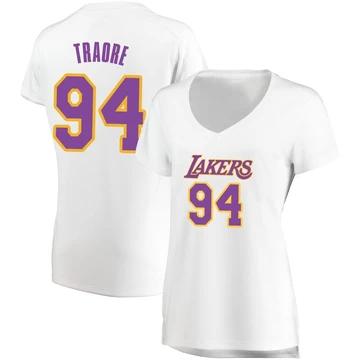 Armel Traore ＃94 Los Angeles Lakers White Women's Fast Break Jersey - Association Edition