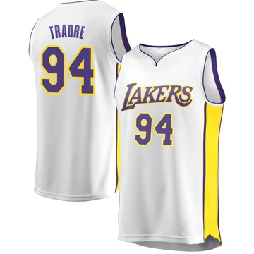 Armel Traore ＃94 Los Angeles Lakers White Youth Fast Break Jersey - Association Edition