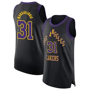 Augustas Marciulionis ＃31 Los Angeles Lakers Authentic 2025/26 Men's Black City Edition Jersey