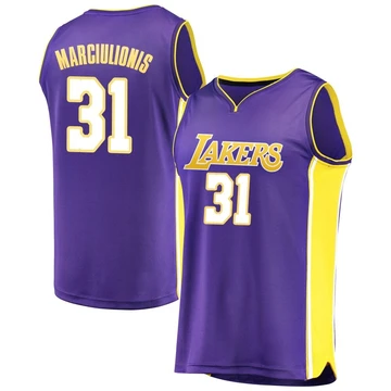 Augustas Marciulionis ＃31 Los Angeles Lakers Purple Youth Fast Break Jersey - Statement Edition