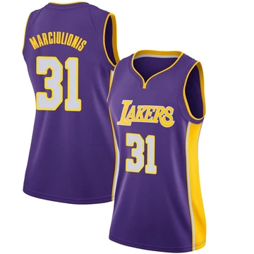 Augustas Marciulionis ＃31 Los Angeles Lakers Swingman Purple Women's Jersey - Statement Edition