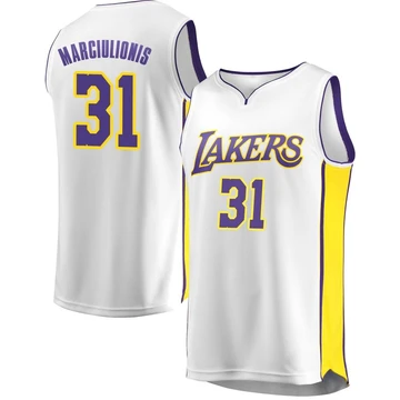 Augustas Marciulionis ＃31 Los Angeles Lakers White Men's Fast Break Jersey - Association Edition