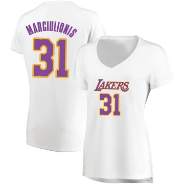 Augustas Marciulionis ＃31 Los Angeles Lakers White Women's Fast Break Jersey - Association Edition