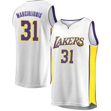 Augustas Marciulionis ＃31 Los Angeles Lakers White Youth Fast Break Jersey - Association Edition