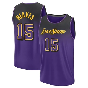 Austin Reaves ＃15 Los Angeles Lakers 2024/25 Men's Purple Fast Break City Edition Jersey