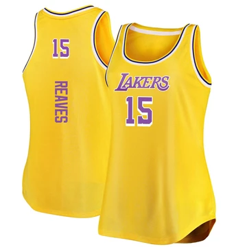 Austin Reaves ＃15 Los Angeles Lakers Gold Women's Fast Break Movement Tank Jersey - Icon Edition