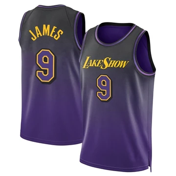 Bronny James ＃9 Los Angeles Lakers Swingman 2024/25 Youth Purple City Edition Jersey