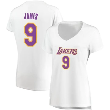 Bronny James ＃9 Los Angeles Lakers White Women's Fast Break Jersey - Association Edition