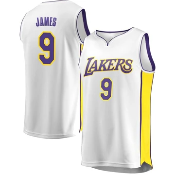 Bronny James ＃9 Los Angeles Lakers White Youth Fast Break Jersey - Association Edition