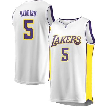 Cam Reddish ＃5 Los Angeles Lakers White Youth Fast Break Jersey - Association Edition