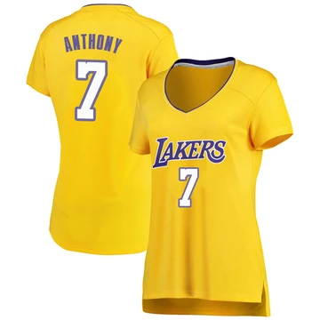 Carmelo Anthony ＃7 Los Angeles Lakers Gold Women's Fast Break Jersey - Icon Edition
