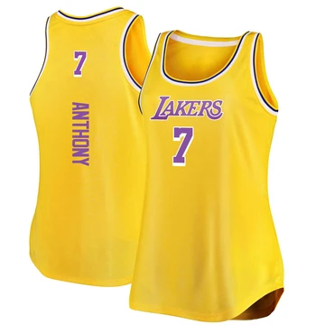 Carmelo Anthony ＃7 Los Angeles Lakers Gold Women's Fast Break Movement Tank Jersey - Icon Edition