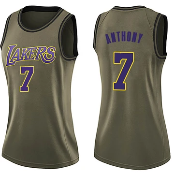 Carmelo Anthony ＃7 Los Angeles Lakers Swingman Green Women's Salute to Service Jersey