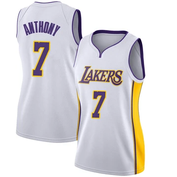 Carmelo Anthony ＃7 Los Angeles Lakers Swingman White Women's Jersey - Association Edition
