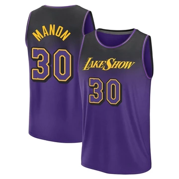 Chris Manon ＃30 Los Angeles Lakers 2024/25 Youth Purple Fast Break City Edition Jersey