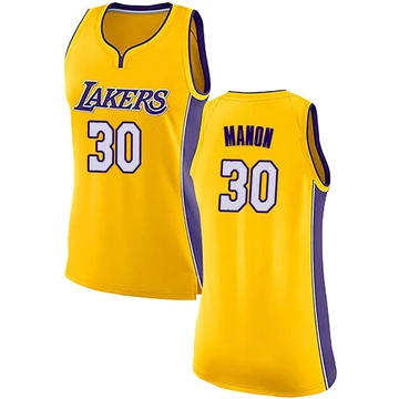 Chris Manon ＃30 Los Angeles Lakers Swingman Yellow Women's Jersey - Icon Edition