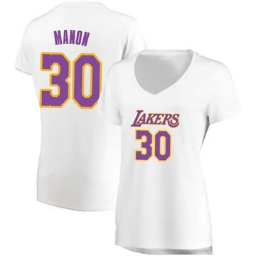 Chris Manon ＃30 Los Angeles Lakers White Women's Fast Break Jersey - Association Edition