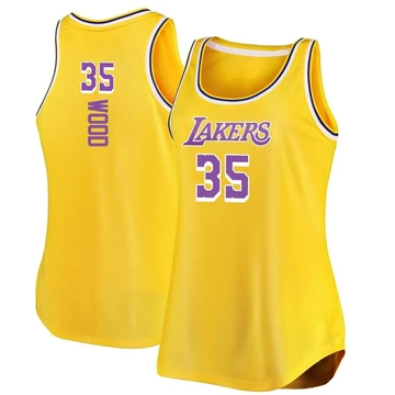 Christian Wood ＃35 Los Angeles Lakers Gold Women's Fast Break Movement Tank Jersey - Icon Edition