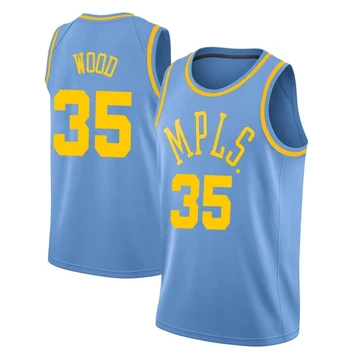 Christian Wood ＃35 Los Angeles Lakers Swingman Blue Youth Hardwood Classics Jersey