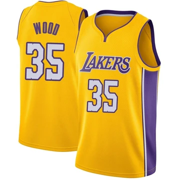 Christian Wood ＃35 Los Angeles Lakers Swingman Yellow Youth Jersey - Icon Edition