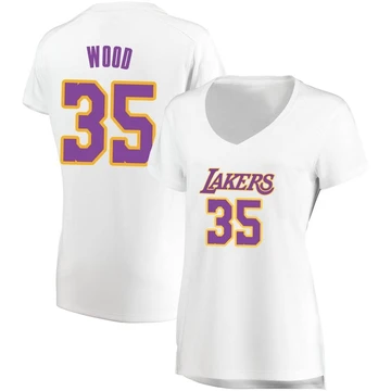 Christian Wood ＃35 Los Angeles Lakers White Women's Fast Break Jersey - Association Edition