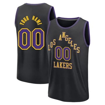 Custom ＃00 Los Angeles Lakers 2025/26 Men's Fast Break Black City Edition Jersey
