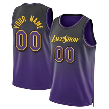 Custom ＃00 Los Angeles Lakers Swingman 2024/25 Youth Purple City Edition Jersey