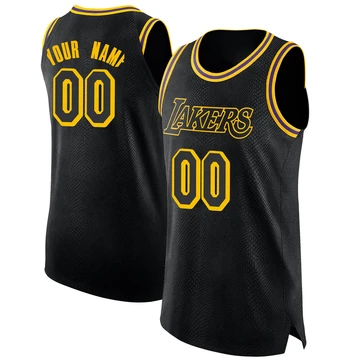 Custom ＃00 Los Angeles Lakers Swingman Black Men's Jersey - City Edition