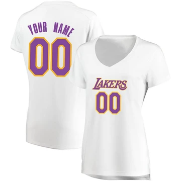 Custom ＃00 Los Angeles Lakers White Women's Fast Break Jersey - Association Edition