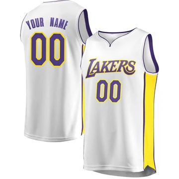 Custom ＃00 Los Angeles Lakers White Youth Fast Break Jersey - Association Edition