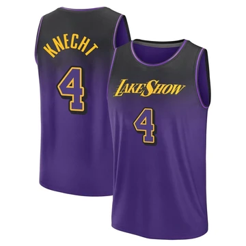 Dalton Knecht ＃4 Los Angeles Lakers 2024/25 Youth Purple Fast Break City Edition Jersey