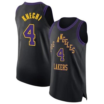 Dalton Knecht ＃4 Los Angeles Lakers Authentic 2025/26 Men's Black City Edition Jersey