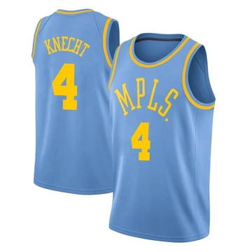 Dalton Knecht ＃4 Los Angeles Lakers Swingman Blue Men's Hardwood Classics Jersey