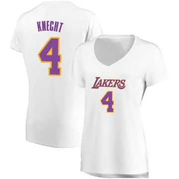 Dalton Knecht ＃4 Los Angeles Lakers White Women's Fast Break Jersey - Association Edition