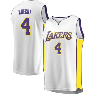 Dalton Knecht ＃4 Los Angeles Lakers White Youth Fast Break Jersey - Association Edition