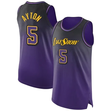 Deandre Ayton ＃5 Los Angeles Lakers Authentic 2024/25 Men's Purple City Edition Jersey