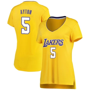 Deandre Ayton ＃5 Los Angeles Lakers Gold Women's Fast Break Jersey - Icon Edition