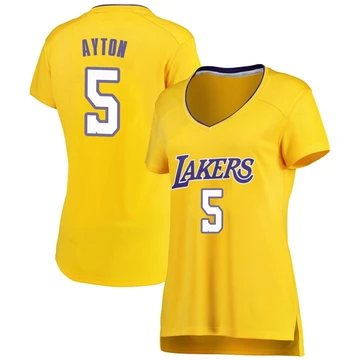 Deandre Ayton ＃5 Los Angeles Lakers Gold Women's Fast Break Jersey - Icon Edition