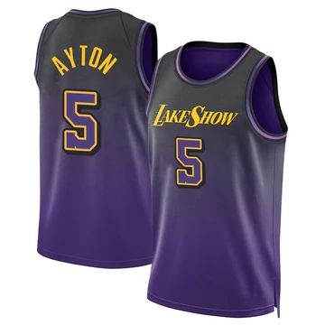 Deandre Ayton ＃5 Los Angeles Lakers Swingman 2024/25 Youth Purple City Edition Jersey