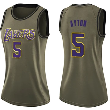 Deandre Ayton ＃5 Los Angeles Lakers Swingman Green Women's Salute to Service Jersey