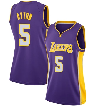 Deandre Ayton ＃5 Los Angeles Lakers Swingman Purple Women's Jersey - Statement Edition