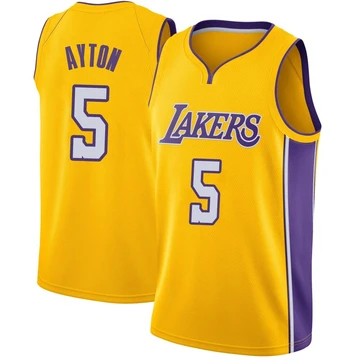 Deandre Ayton ＃5 Los Angeles Lakers Swingman Yellow Men's Jersey - Icon Edition