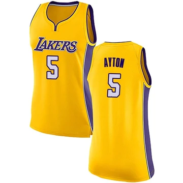 Deandre Ayton ＃5 Los Angeles Lakers Swingman Yellow Women's Jersey - Icon Edition