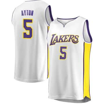 Deandre Ayton ＃5 Los Angeles Lakers White Men's Fast Break Jersey - Association Edition