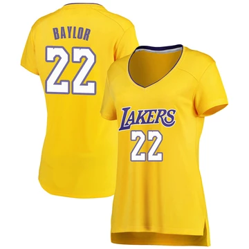 Elgin Baylor ＃22 Los Angeles Lakers Gold Women's Fast Break Jersey - Icon Edition