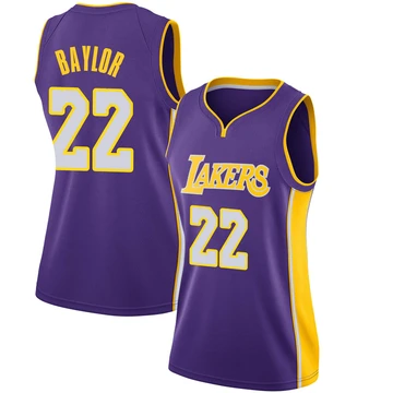 Elgin Baylor ＃22 Los Angeles Lakers Swingman Purple Women's Jersey - Statement Edition