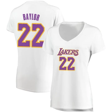 Elgin Baylor ＃22 Los Angeles Lakers White Women's Fast Break Jersey - Association Edition